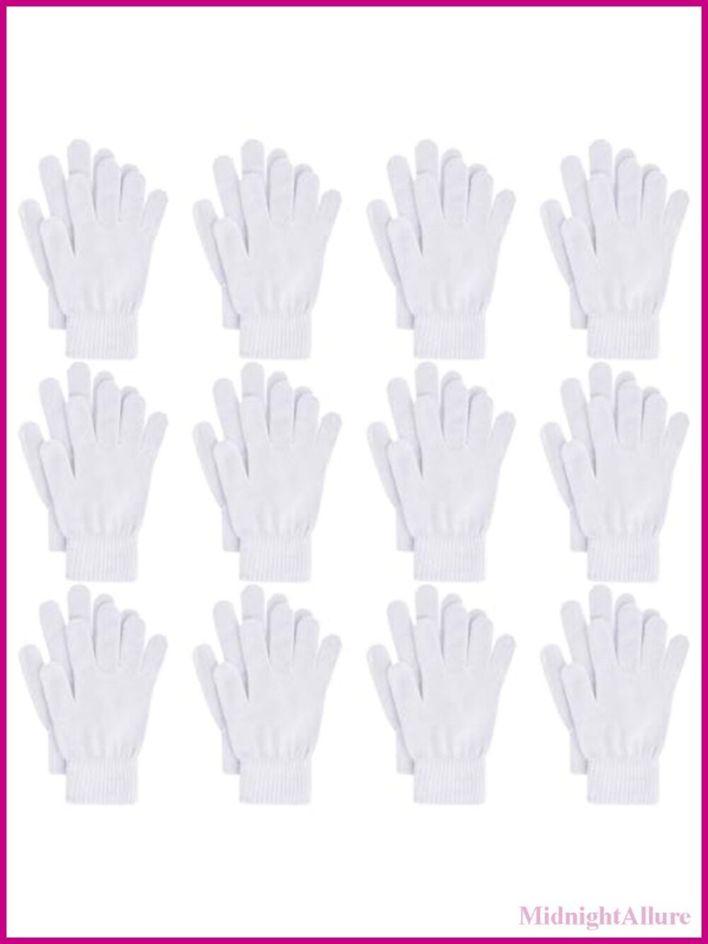 12 Pairs Winter Warm Knit Stretchy Gloves Acrylic Bulk Pack